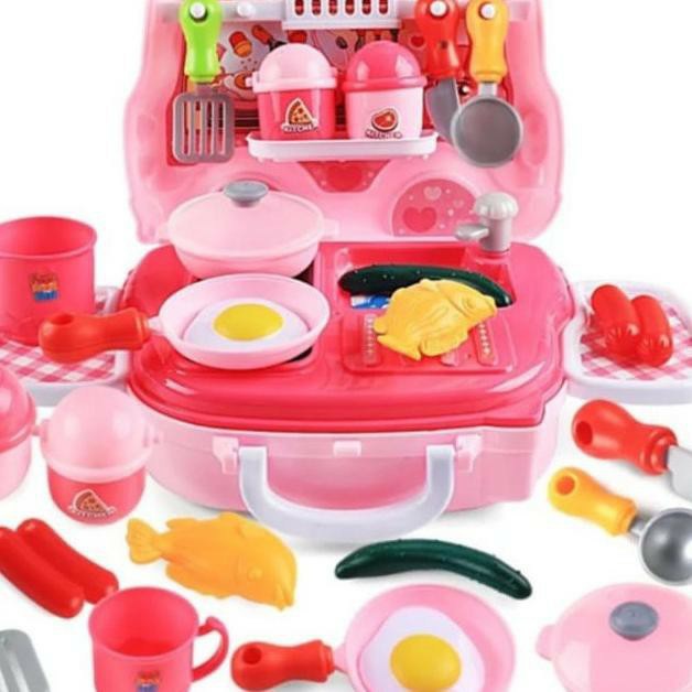 mainan anak kitchen ware set koper - mainan masak-masakan anak kecil -  A108