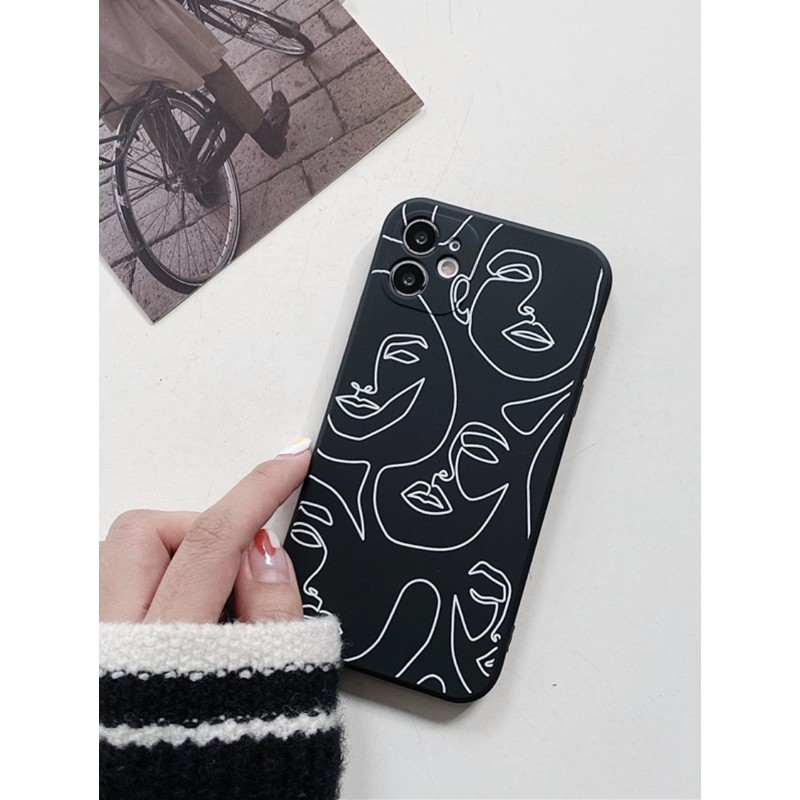 Abstract geometry black soft case oppo