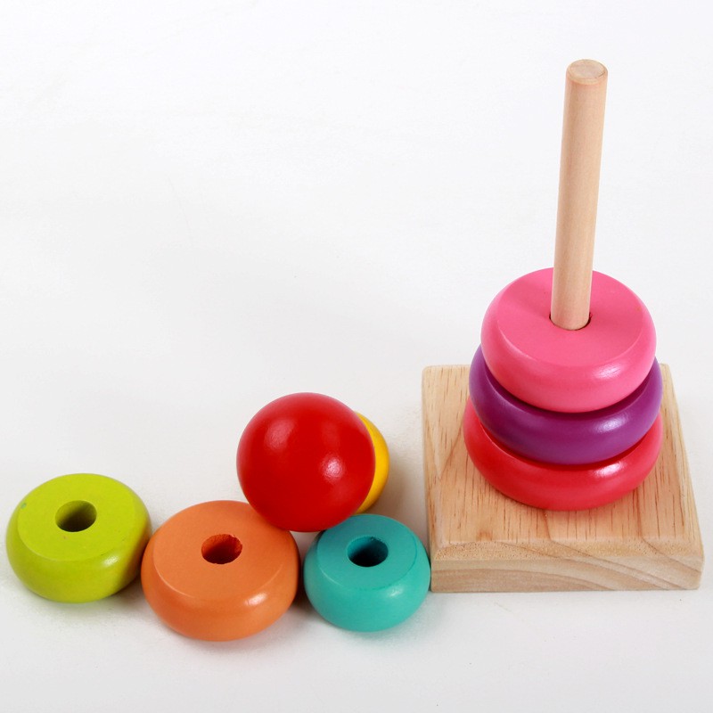 Gober - Rainbow Stacker - Mainan Donat 21 CM Menara Warna Warni Bulat