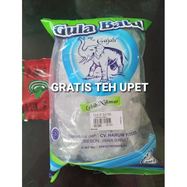 

Gula Batu cap Gajah 500gram GRATIS TEH UPET