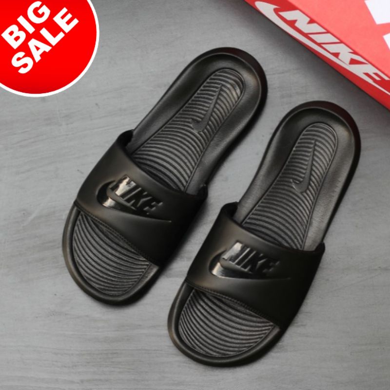 Jual Sandal Nk Victory One Triple Black Original Sandal Slide Pria Original Sendal Victory