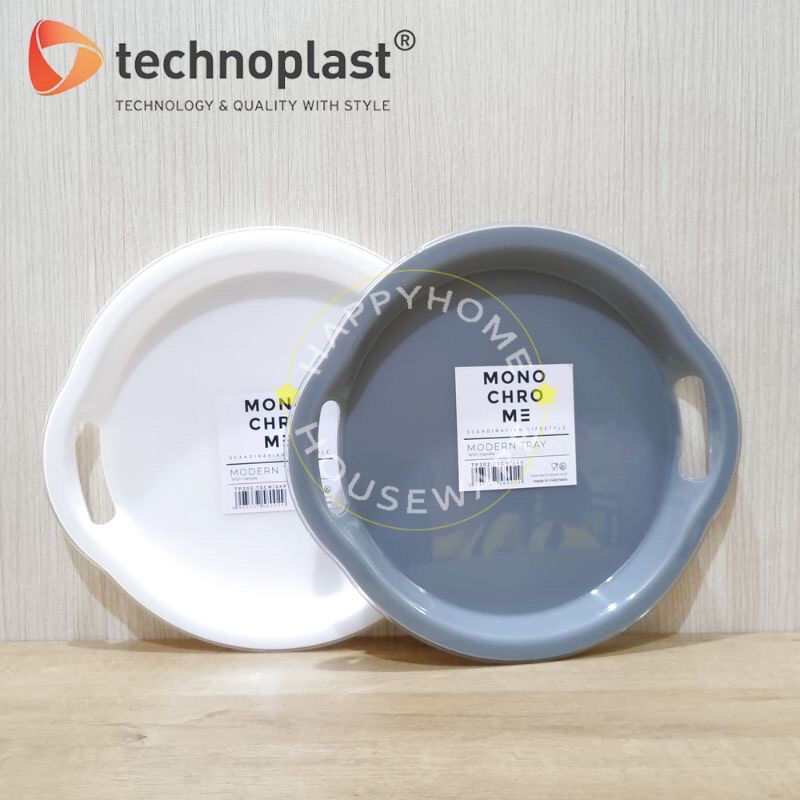 TECHNOPLAST Monochrome Modern Tray / Nampan Oval Serbaguna 310x213mm