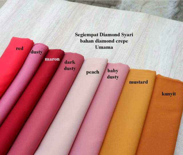 TERMURAH JILBAB SQUARE CREPE SYARI LC UMAMA/HIJAB SEGIEMPAT DIAMOND SYARI UMAMA (1KG MUAT 10PCS)