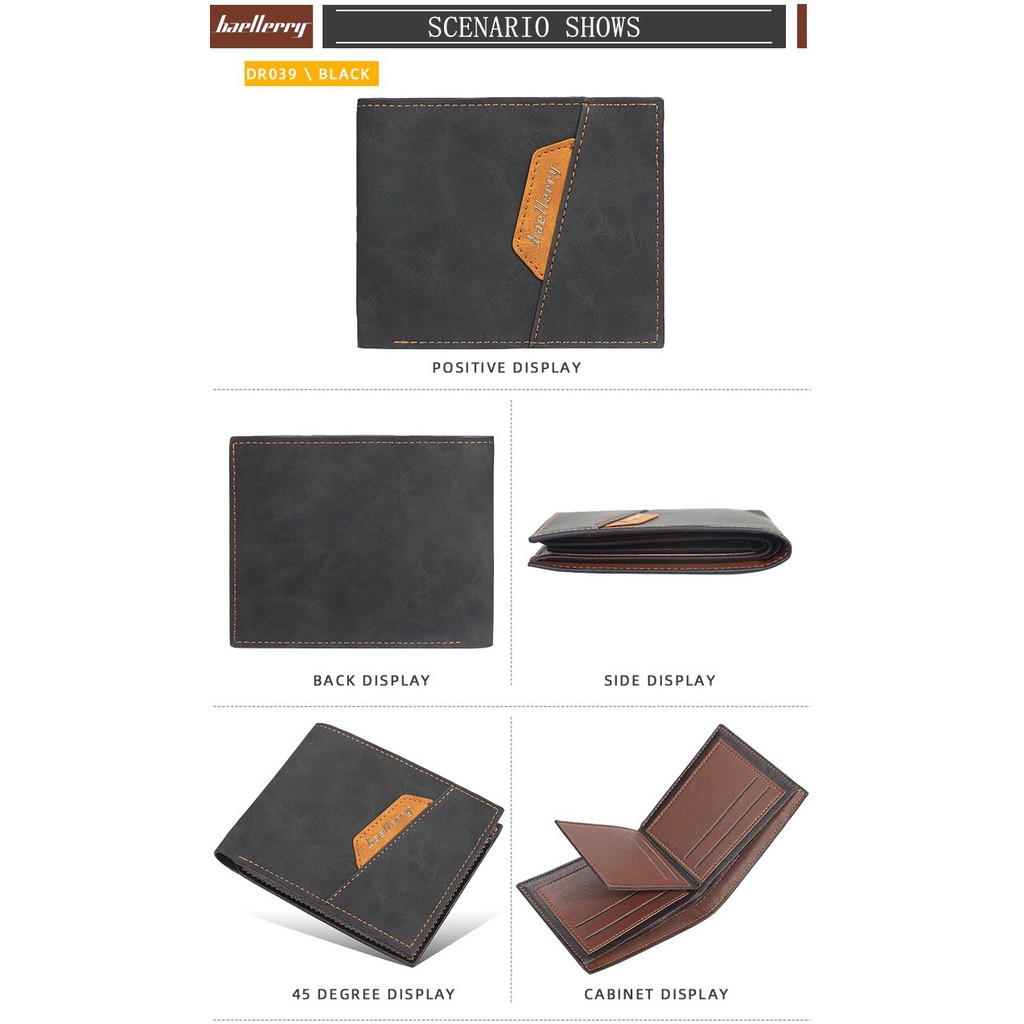 BAELLERRY DR039 Dompet Pria Bahan Kulit PU Leather Premium WATCHKITE WKOS