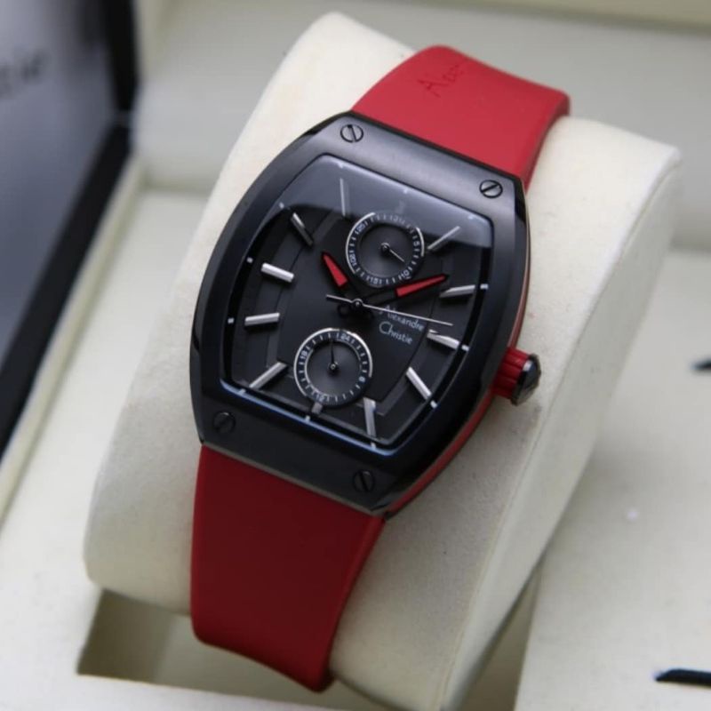 Jam Tangan Alexandre Christie AC 2944 Wanita / AC2944 New Black / Red Original