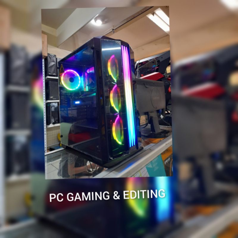 PC GAMING CORE I7 10700F RAM 16 GB NVME 256 GB VGA 12 GB RTX 3060 DDR 6 EDITING ( PC ONLY/24IN LED CURVE 1 SET)