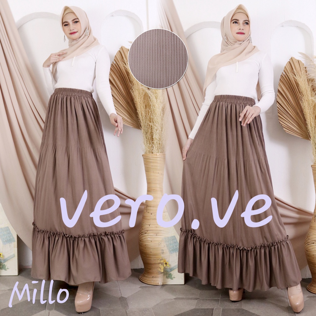 Rok panjang Plisket Lidi Cabang Rok muslim/Mayung/Payung Longgar/jumbo Bawahan Terbaru Termurah Terlaris-2