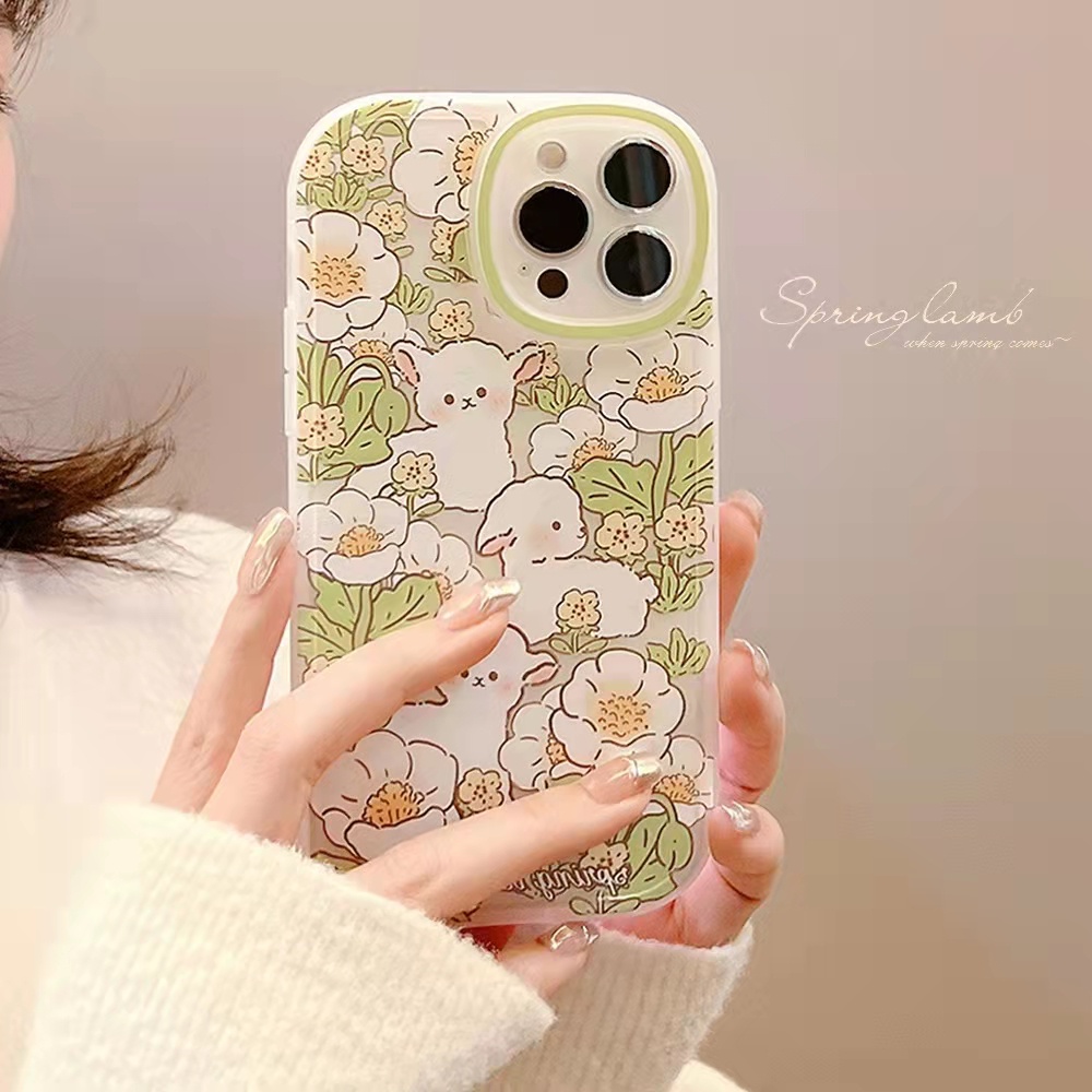 Soft Case TPU Motif Rumput Domba 13 13pro 13prm Untuk iPhone 11 7Plus 8Plus Xr XS 13 12pro Max