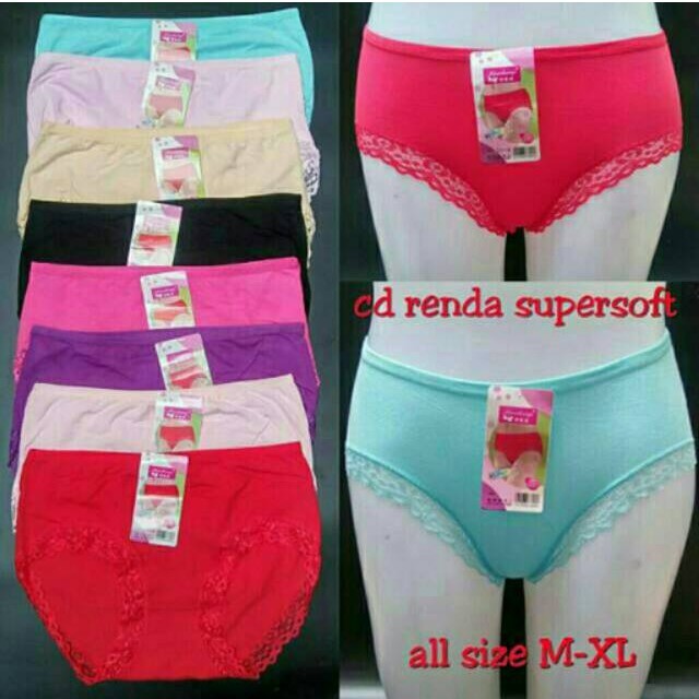 GROSIR 1Lusin 12pcs CD Renda Super Soft Size M-XXL 3318 3358 / Isi 12pcs Celana Dalam Cewek Renda