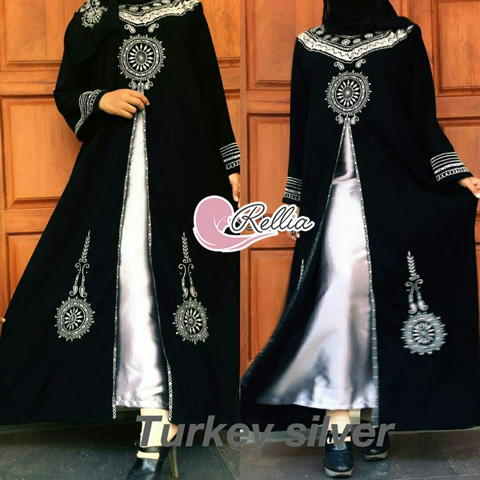 Abaya Bordir Turki Silver