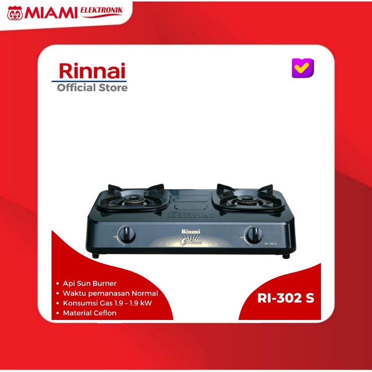 Kompor Gas Rinnai RI302S / Kompor Gas Rinnai 2 Tungku RI 302S