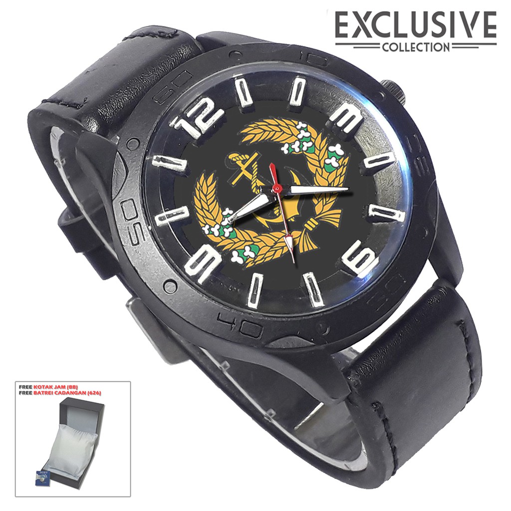 Jam Tangan TNI - AL Kalep Hitam (Exclusive)