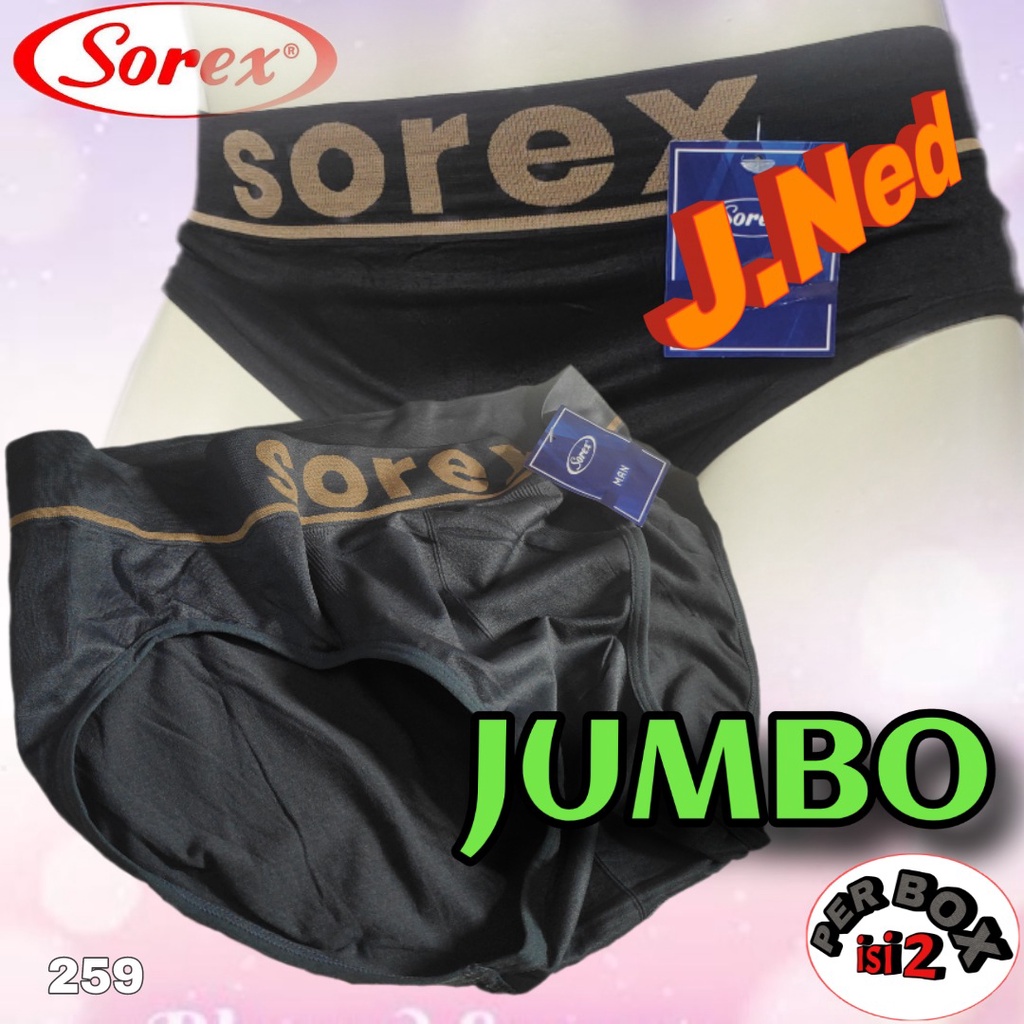 J259D 1 BOX ISI 2 PCS CELANA DALAM PRIA JUMBO SEGITIGA SOREX FREE SIZE