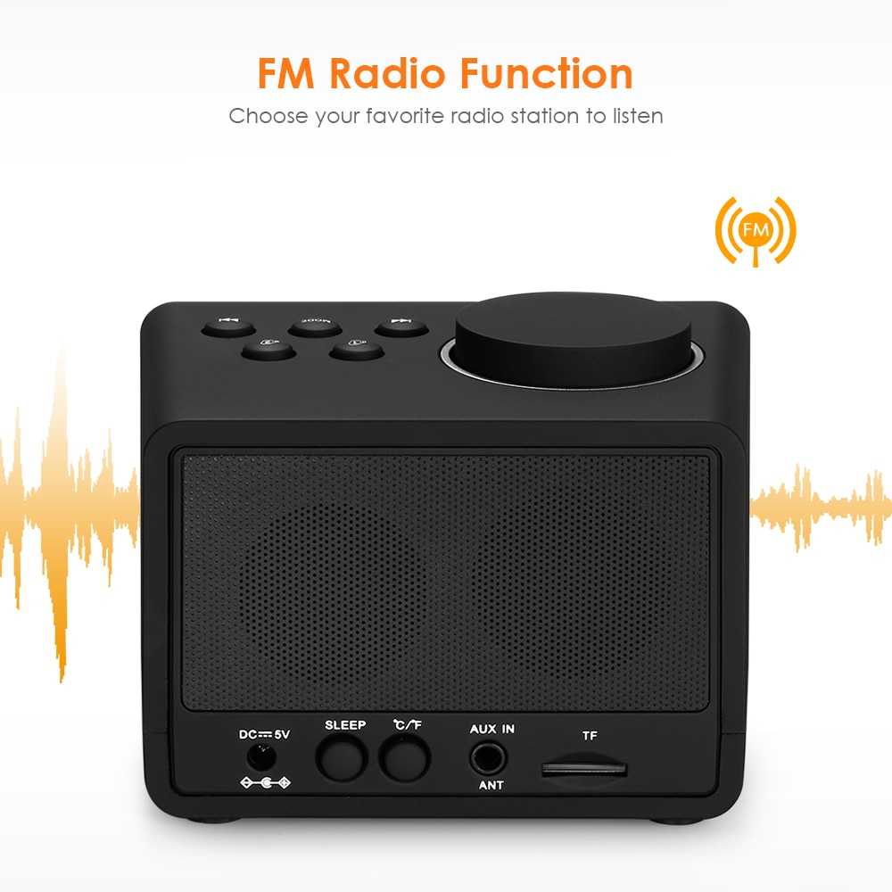 TD - RUM Inlife Jam Meja Bluetooth Speaker Alarm Clock Radio USB Charge - K11