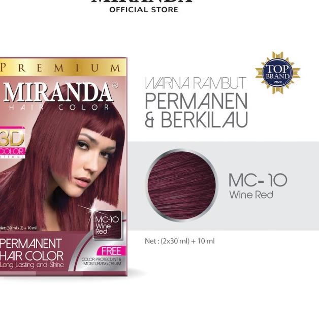 ♡ Miranda Hair Color Premium (Cat Rambut Permanen) Red Series 30ml - Wine Red ➼