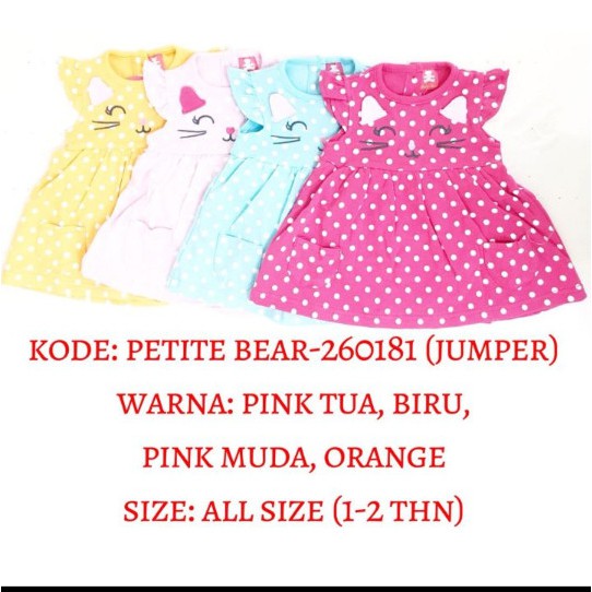 HONEY BJ38 - Jumper rok petite bear dress baby anak bayi baju perempuan cewek girl