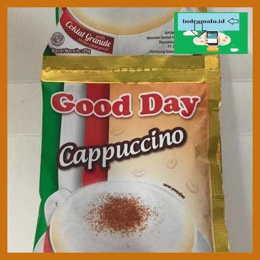 

Tytr7S6- Good Day Cappuccino 1 Renceng / 10 Sachet / Sashet / Pcs / Goodday Re7Rti8-