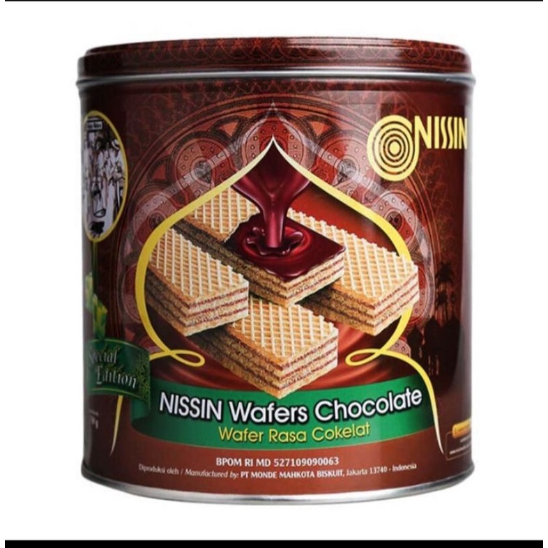 Biskuit kaleng wafer coklat nissin  300 gram
