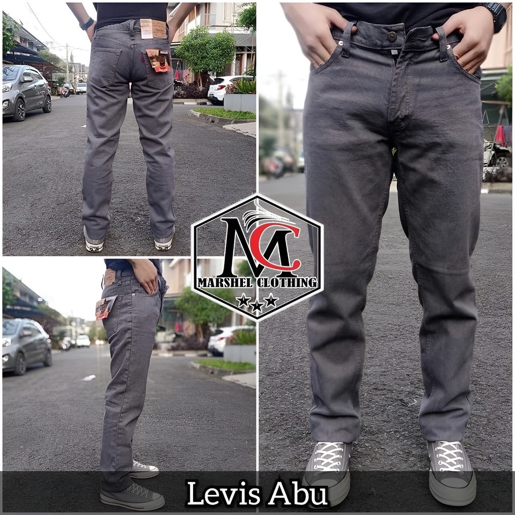 RCL - Celana Jeans Lepis Standar Pria Cowok Original Panjang Regguller Warna Cream Krem Hitam Biru Muda Dongker