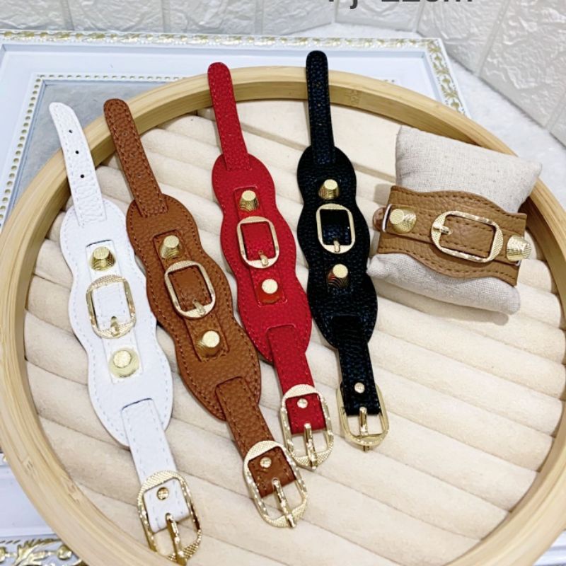 Restok Gelang Kulit Balen Premium Quality Bracelet Branded Band Import tidak karatan 4cm 928