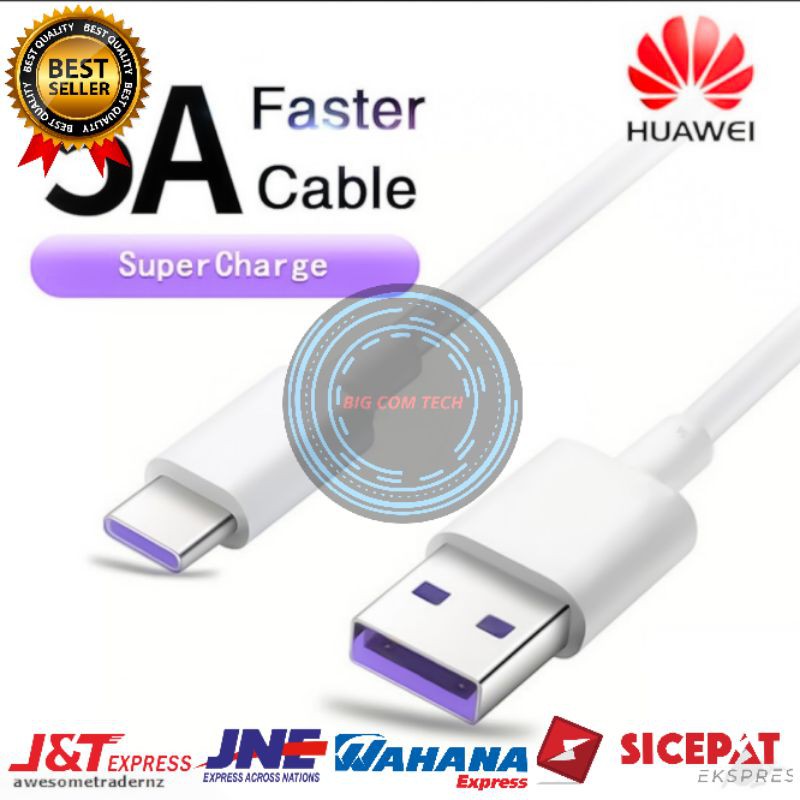 Kabel Data Huawei P10 Plus / P20 Pro / P30 Pro / P40 / Mate 9 Pro / Mate 10 Pro / Mate 20 X / Mate 20 Pro / Honor V30 Pro / Honor V40 Lite Usb Type-C SuperCharge 6A Original