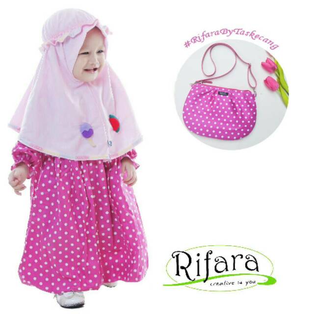 Gamis anak rifara polka fanta