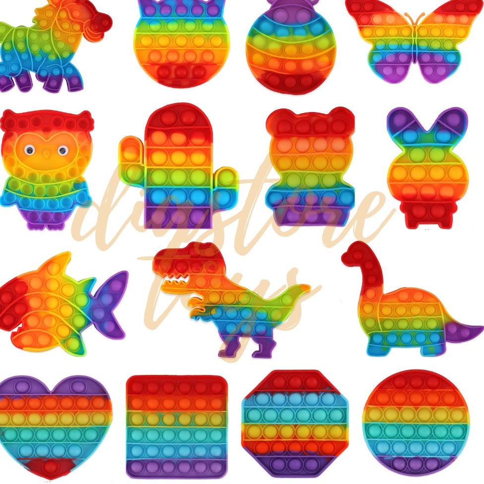"PKM.27Jn22ᶻ" POP IT RAINBOW Mainan Anak Fidget Toys Game Toys