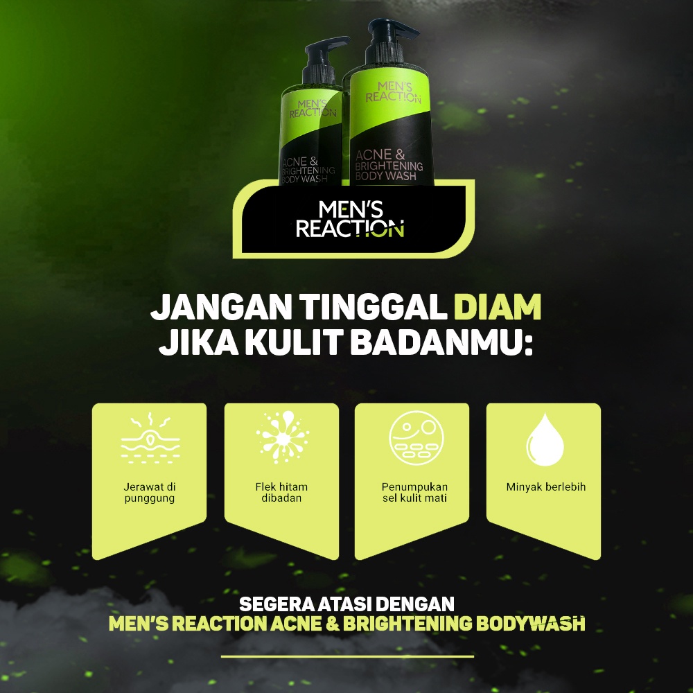 Sabun Mandi Acne Pria Men's Reaction Bodywash Sabun Untuk Jerawat