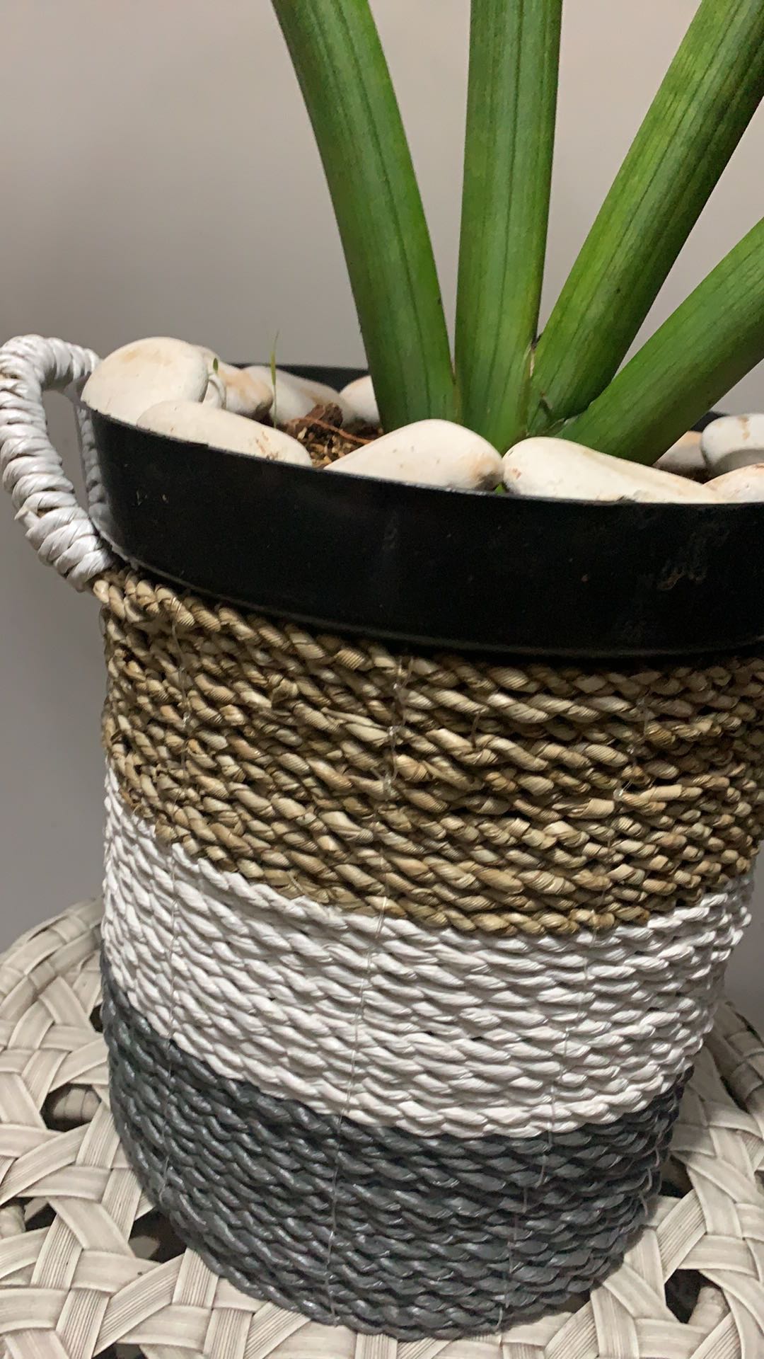 Set Isi 3 Keranjang Meja Anyaman Seagarass Grey