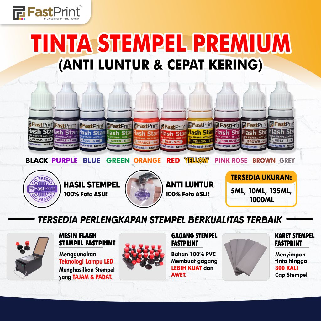 

Fast Print Tinta Stempel Flash 5 ML 5ML Anti Luntur