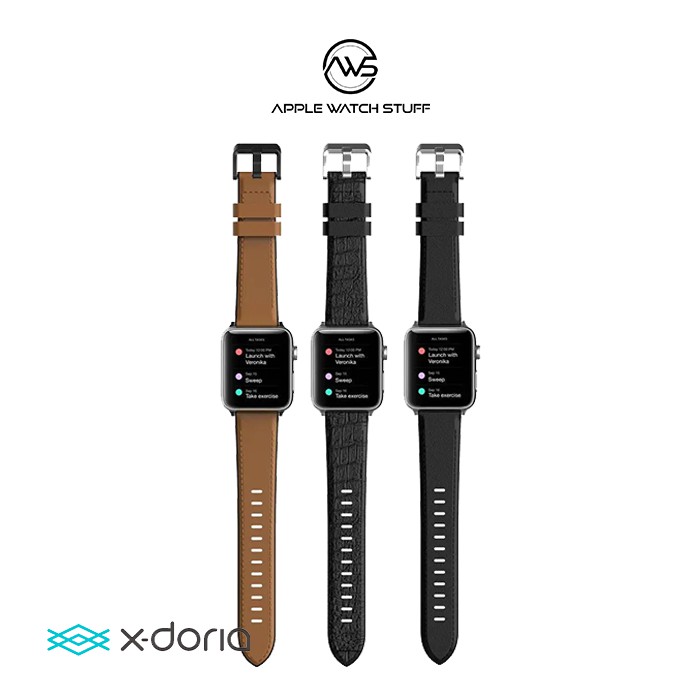 Hybrid Leather Band Strap for Apple Watch 38 40 42 44mm by X-DORIA