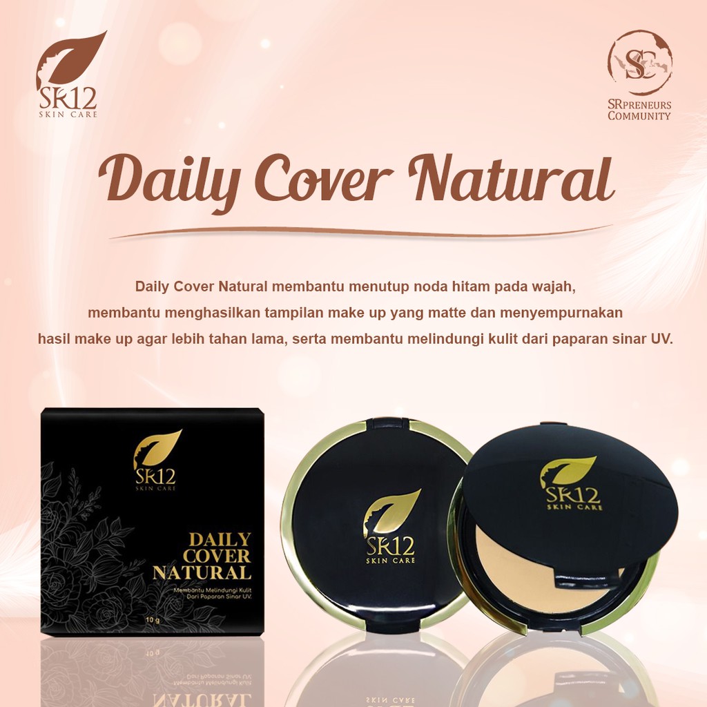 SR12 HERBAL SKINCARE EXCLUSIVE COMPACT POWDER BEDAK PADAT  BPOM AMAN FOUNDATION +SPF 15