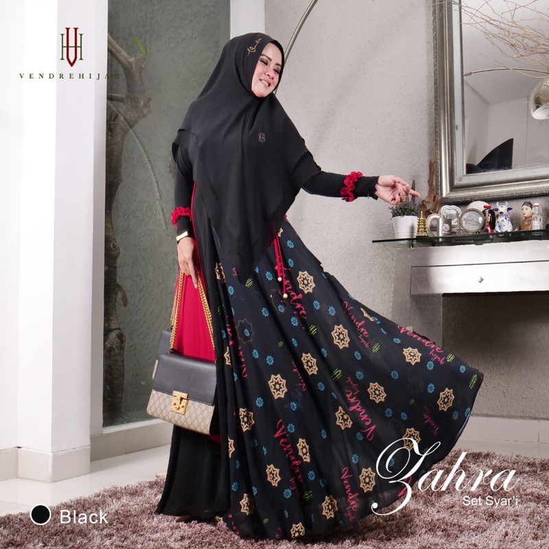 GAMIS SYARI SET KHIMAR Zahra SYARI BY VENDRE GAMIS SET KHIMAR ORIGINAL CANTIK DRESS SET KHIMAR PRINT