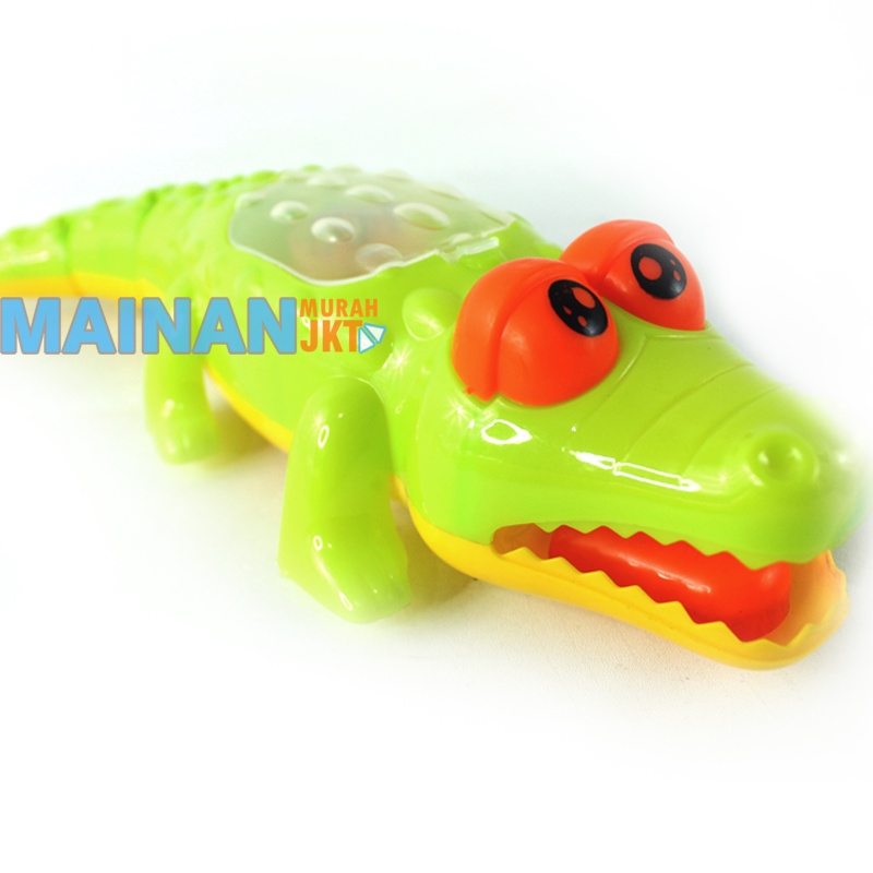 MAINANKEI MAINAN ANAK MURAH BUAYA TARIK LED MENYALA OCT7235 CROCODILLE MAINAN ANAK BUAYA RODA