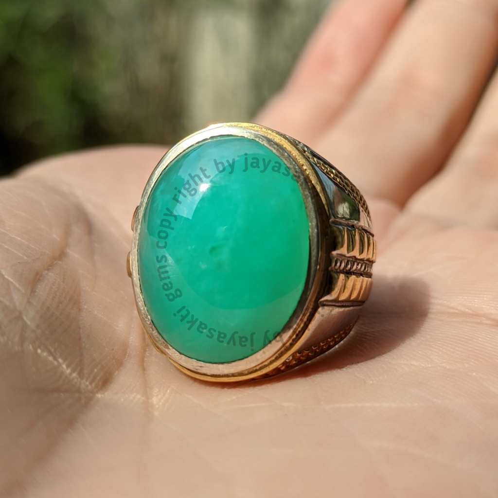 Natural Batu Akik Bacan Doko Pido Full Kristal Ring Perak BDP02