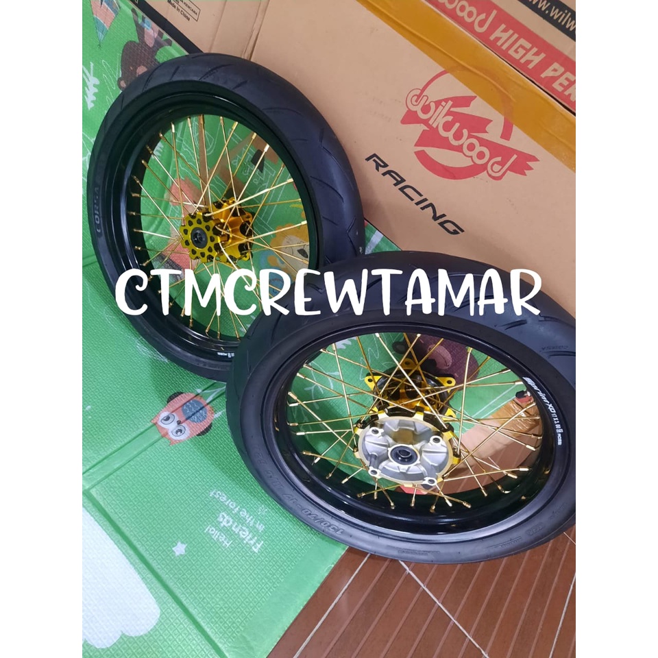 Wheelset Supermoto CRF 250/300 Ban Paket Hemat Ring 17