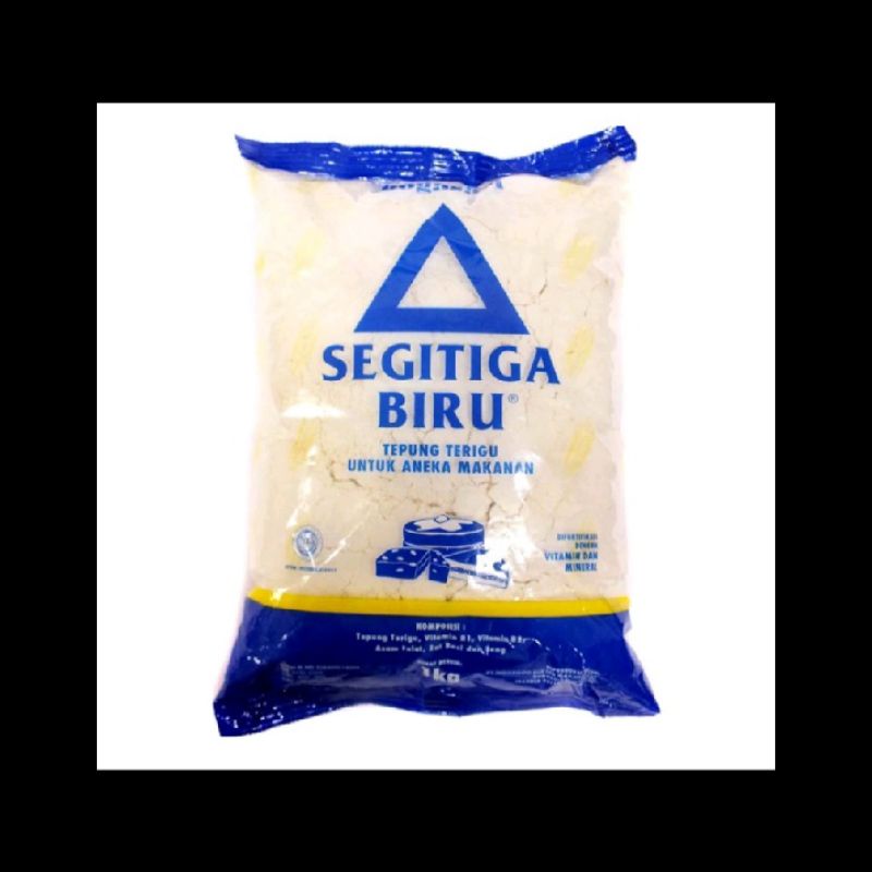 

TEPUNG SEGITIGA BIRU/Tepung Bogasari/Tepung Segitiga Biru 1kg/Tepung/Tepung Segitiga Biru Kemasan/Asyiahfood05