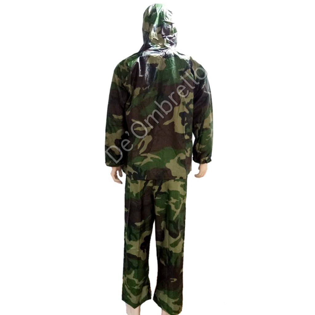 (888)Jas Hujan Stelan Jaket Celana Loreng/Army Anti Air