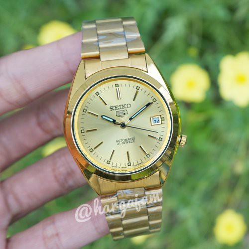 BARU Jam Tangan Automatic Seiko Series 5 S706076 Gold (hargajam matic otomatis)