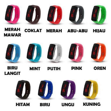 JAM TANGAN GELANG LED SPORT DIGITAL JAM FASHION WANITA/PRIA JAM TANGAN MURAH IMPORT LED WATCH STRAP RUBBER