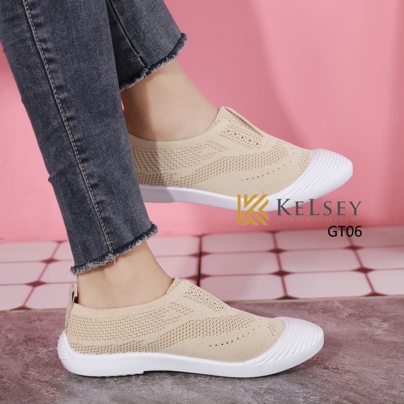 (GRATIS ALAS KAKI) Sepatu Slip On Wanita KELSEY GT06