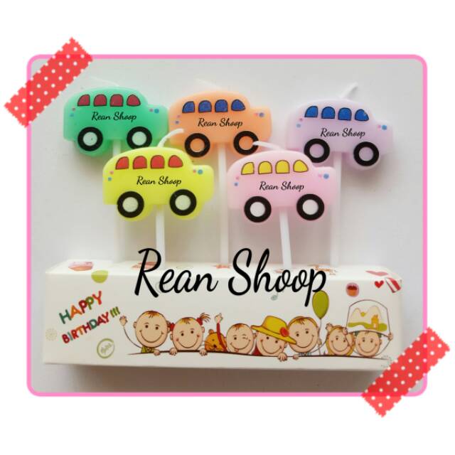 Lilin kue cake ulang tahun happy birthday ultah anak lucu unik gambar karakter mobil bus