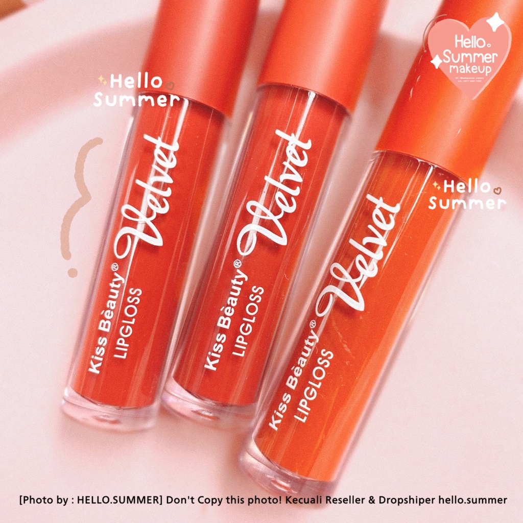 𝐌𝐀𝐓𝐓𝐄 𝐋𝐈𝐏𝐒𝐓𝐈𝐂𝐊 - Kiss Beauty Pink Brown Velvet Matte Lipgloss Longlasting Tahan Lama 5ml