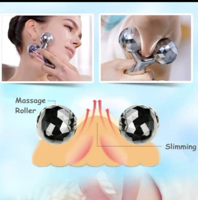 3D MASSAGER ROLLER ALAT PIJAT PENGENCANG PENIRUS WAJAH &amp; PELANGSING TUBUH