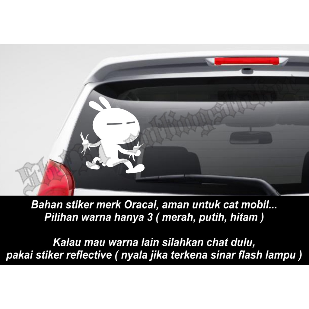 Stiker cutting mobil gambar animasi, stiker kaca belakang mobil
