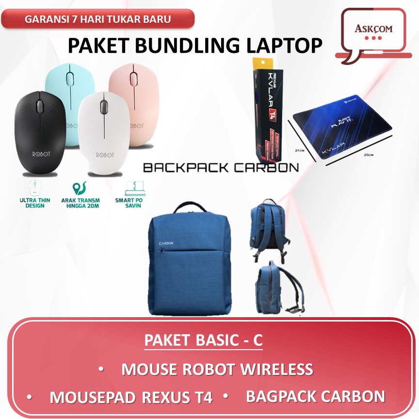 PAKET HEMAT BUNDLING MOUSE WIRELESS/GAMING MOUSE/MOUSEPAD/COLLPAD/BAGPACK