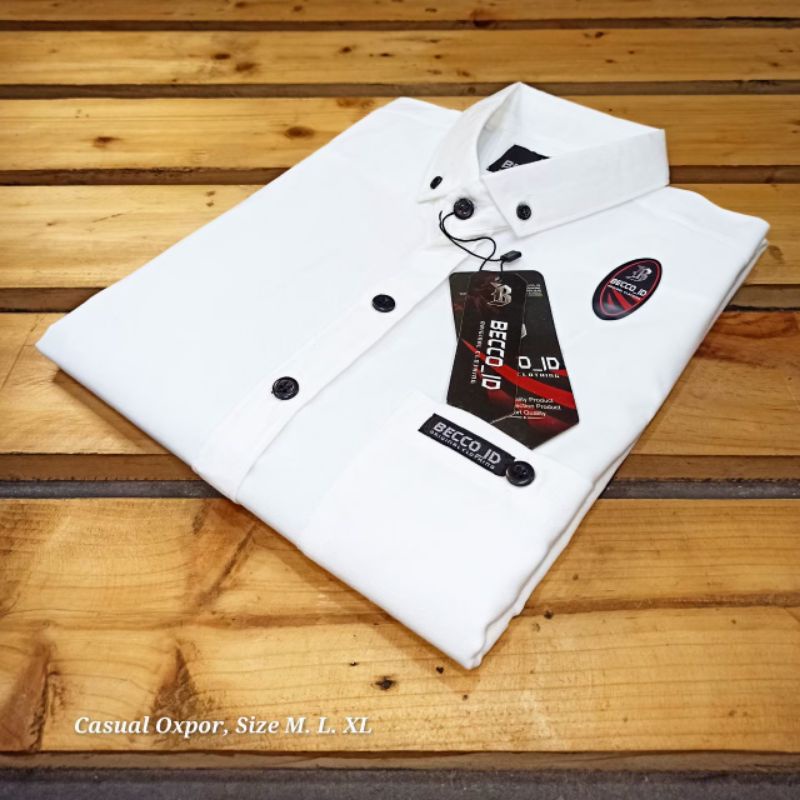 Baju Hem Putih Kemeja Kantor Pria Cowok Lengan Pendek Millenials