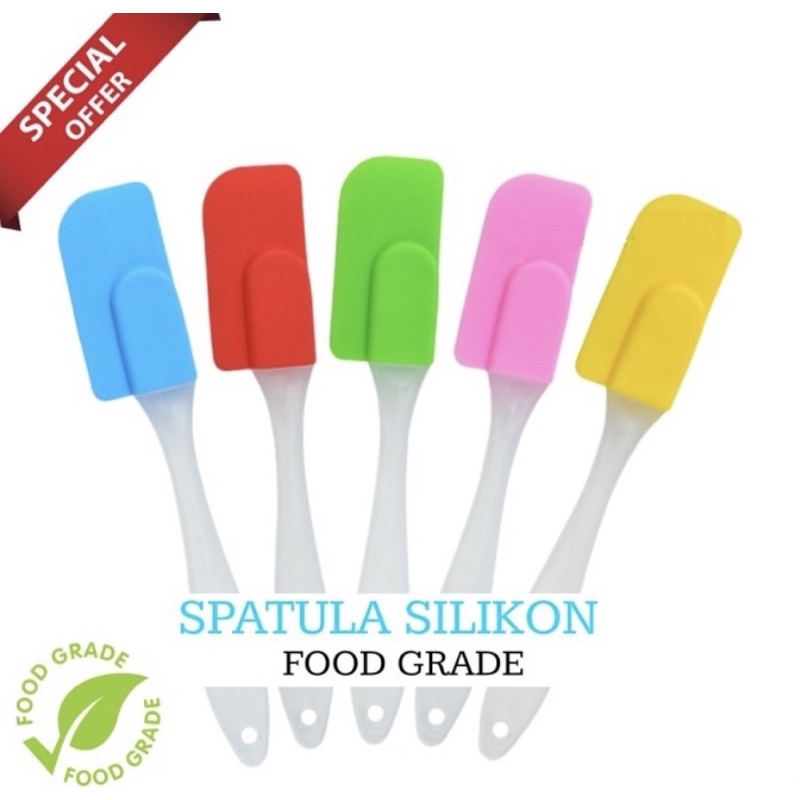 Sutil Spatula Kue Silikon Silicone  Food Grade Baking Kue Tahan Panas Random SMALL