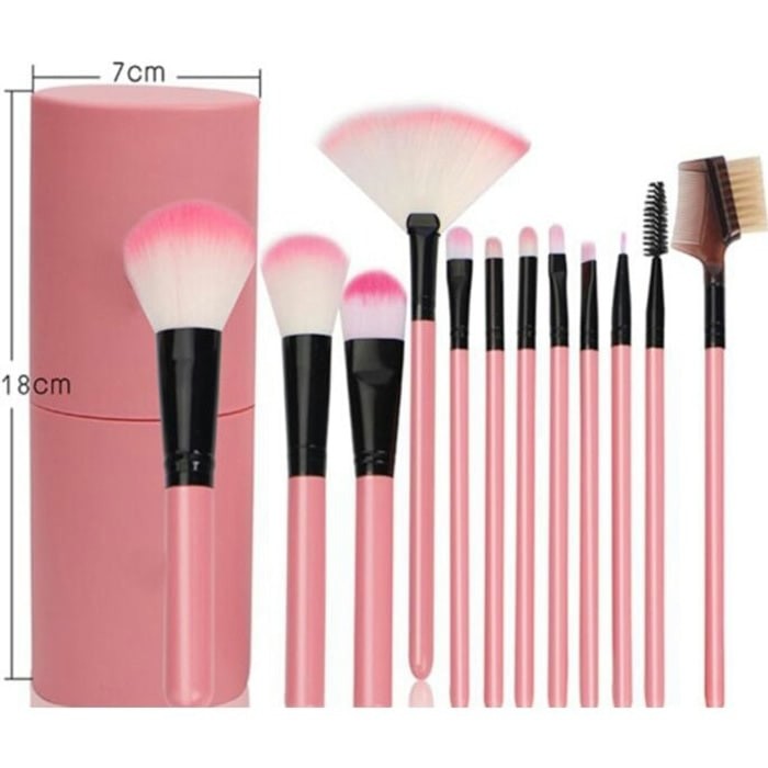 Kuas Cantik Kuas Make Up Set 12 Pcs Brush Wadah Tabung