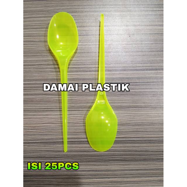 Sendok Garpu Makan Panjang Hijau Stabilo Super @25pcs